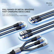FONENG X112 1m Metal Head Braided Charging Cable