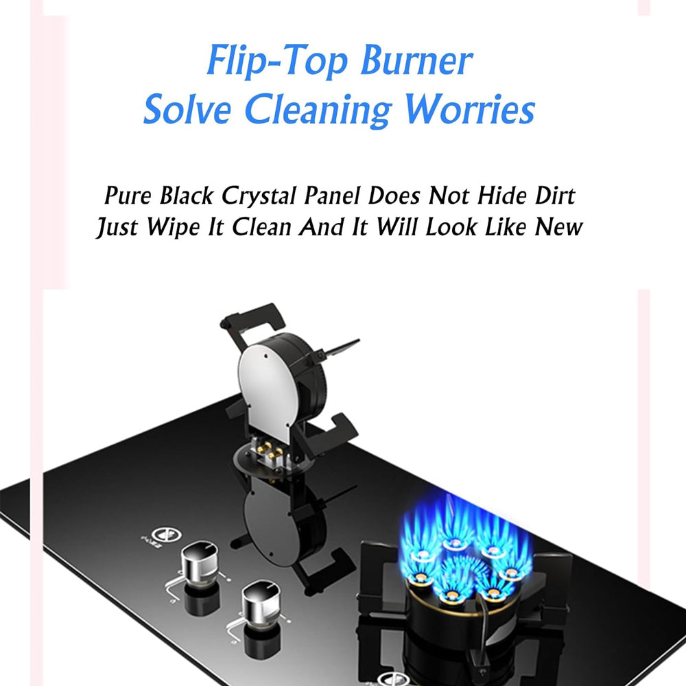 XMY Tempered Glass Built-In Gas Hob – 2 Burner