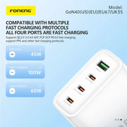 FONENG GaN40 100W 4-Port GaN Fast Wall Charger