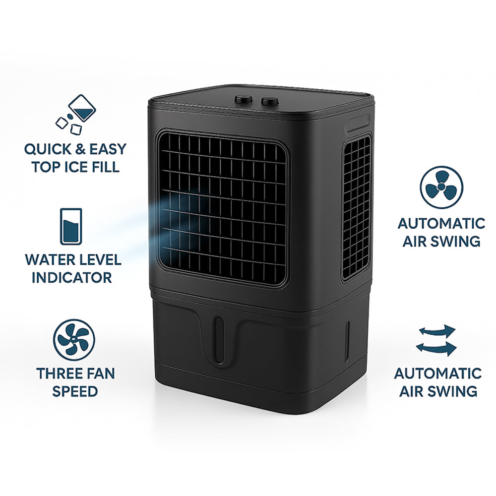 Condere Evaporative Air Cooler – 3 Speed Fan, Ice Fill & Air Swing ...