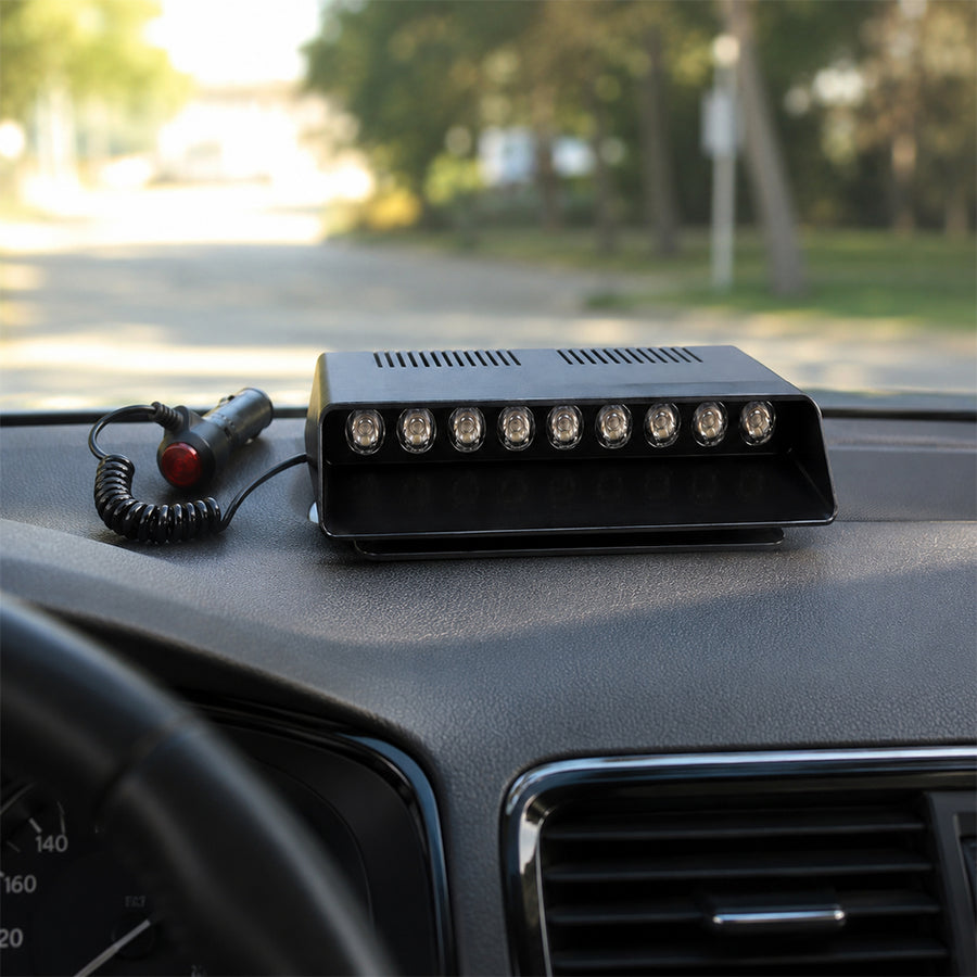 Multifunctional LED Dashboard Strobe Warning Light for Cars - Black