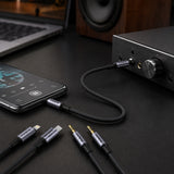 FONENG Metal AUX Audio Cable – 3.5mm / Type-C / Lightning