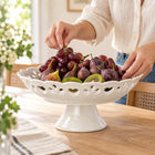 White Porcelain Pedestal Fruit Tray - 12 Inch