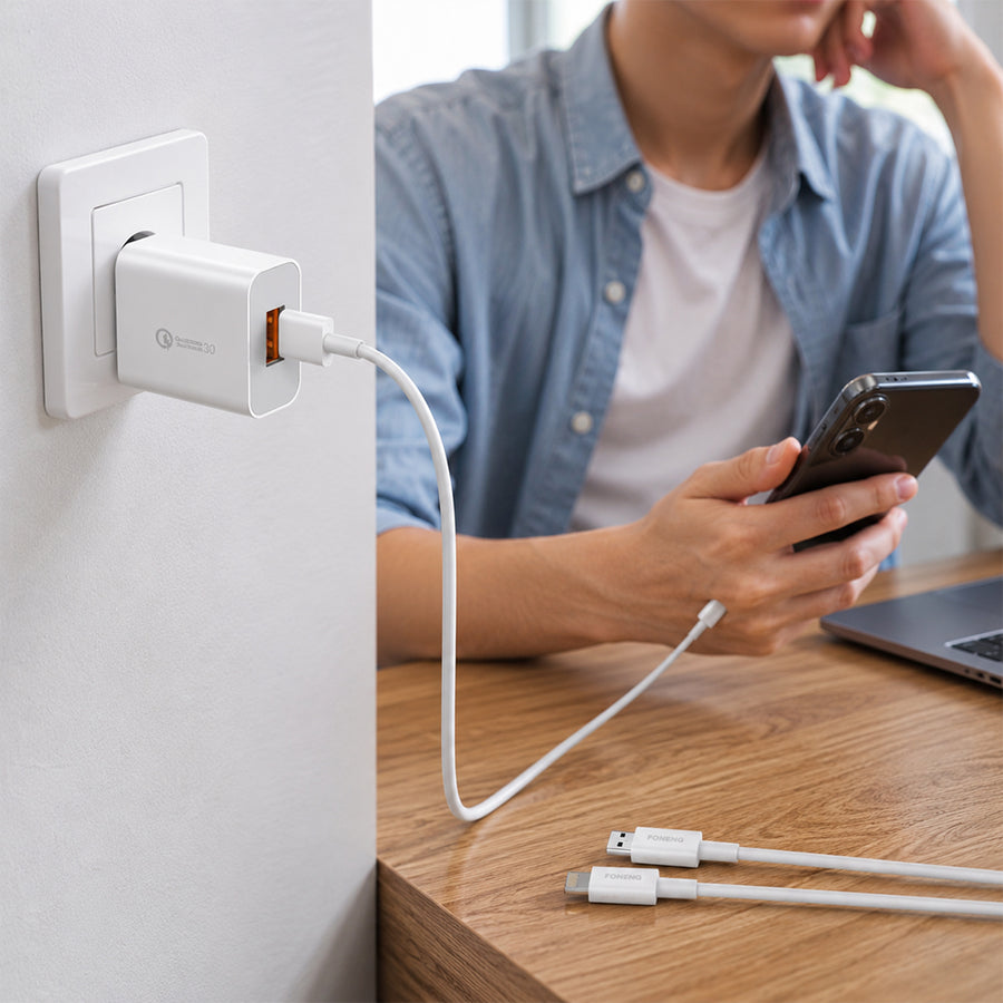 FONENG EU46 18W 3A USB-A Fast Charger with Cable