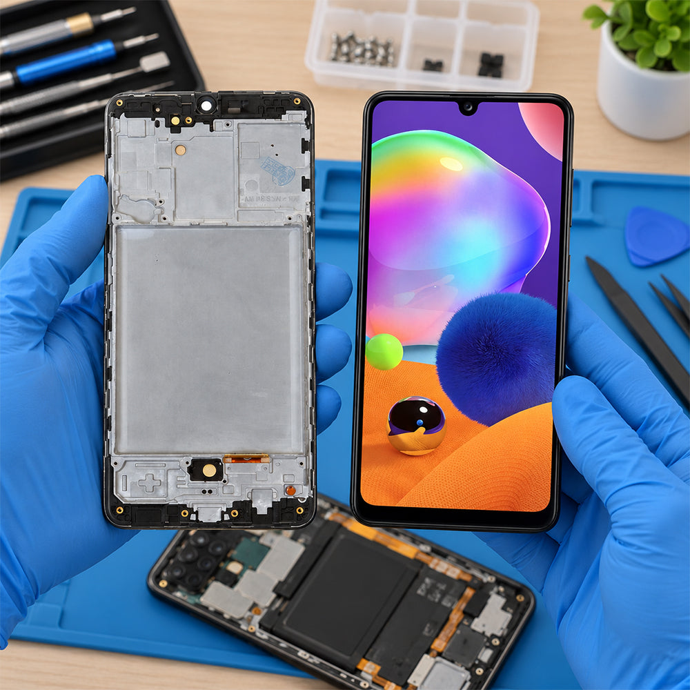 Replacement Screen with Frame for Samsung Galaxy A31