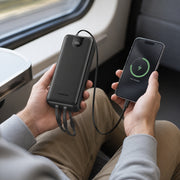 FONENG 30000mAh 22.5W Fast Charging Power Bank with 3 Built-In Cables