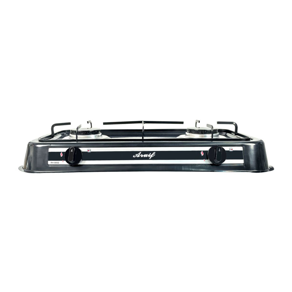 Aruif 2-Burner Porcelain Gas Stove – 59cm Double Burner High-Efficiency Cooker