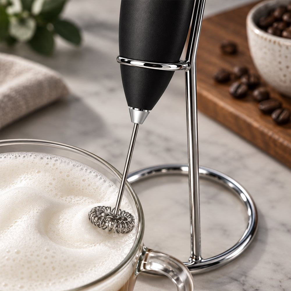 Handheld Milk Frother with Stand