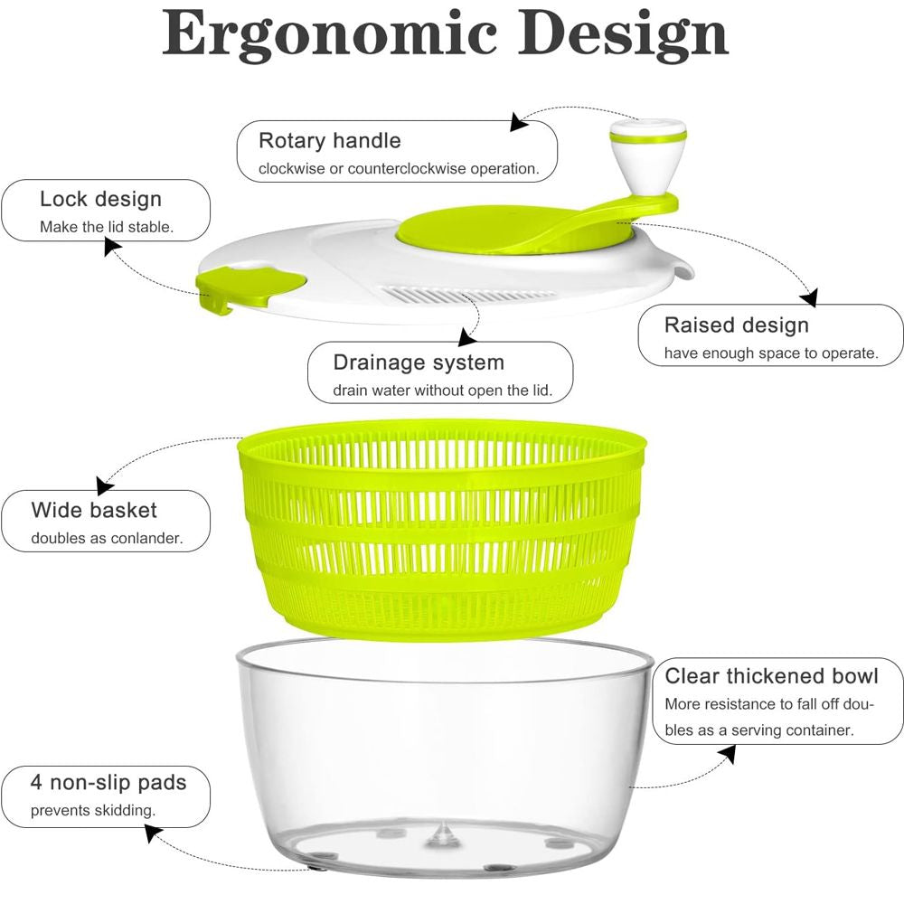 Salad Spinner Vegetable Washer with Bowl Rotary Handle