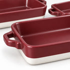 3-Piece Rectangular Ceramic Casserole Bakeware Set