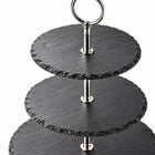 3-Tier Black Stoneware Cake & Dessert Stand - 30cm