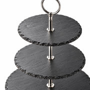 3-Tier Black Stoneware Cake & Dessert Stand - 30cm