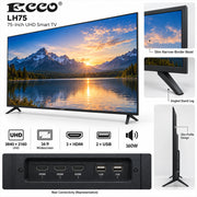 ECCO 4K UHD webOS Hub Smart TV - 75 Inch