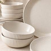 16-Piece Ivory Speckled Porcelain Dinnerware