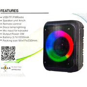 Ecco Portable 4-Inch Rechargeable Speaker MV9165