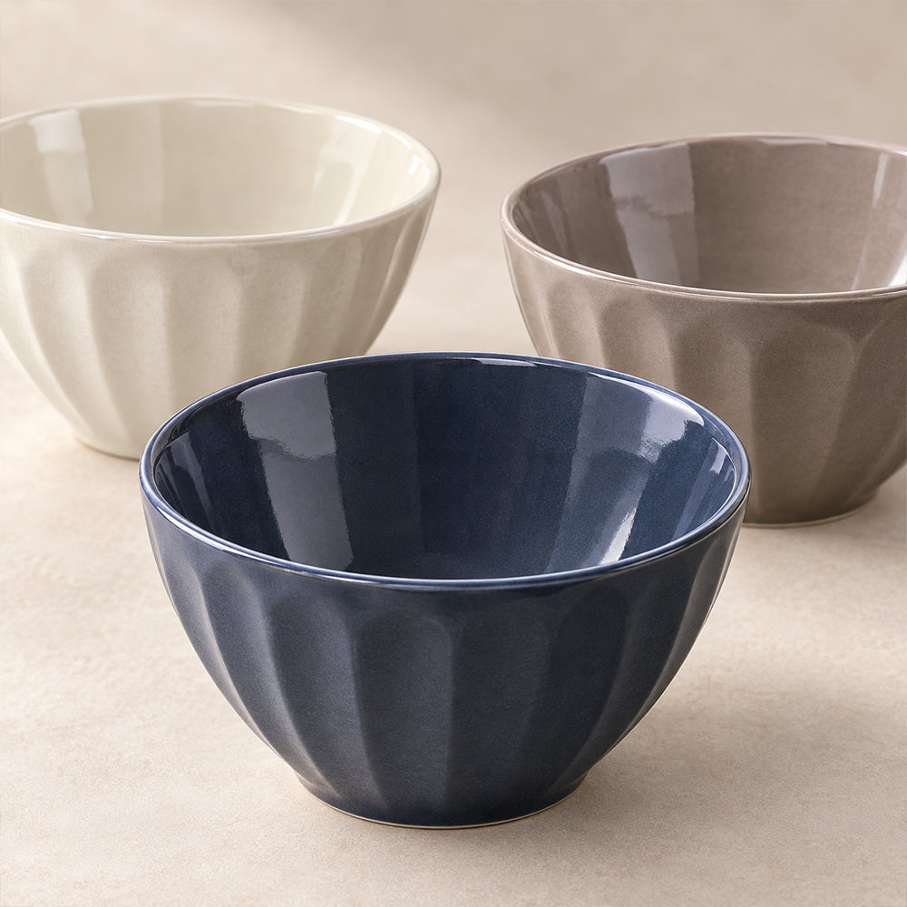 3-Piece Mix & Match Ceramic Bowl Set - 4.25 Inch