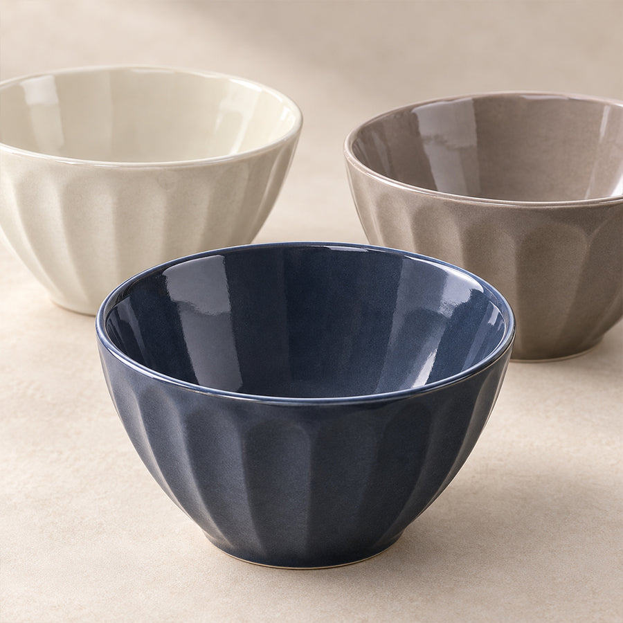 3-Piece Mix & Match Ceramic Bowl Set - 4.25 Inch
