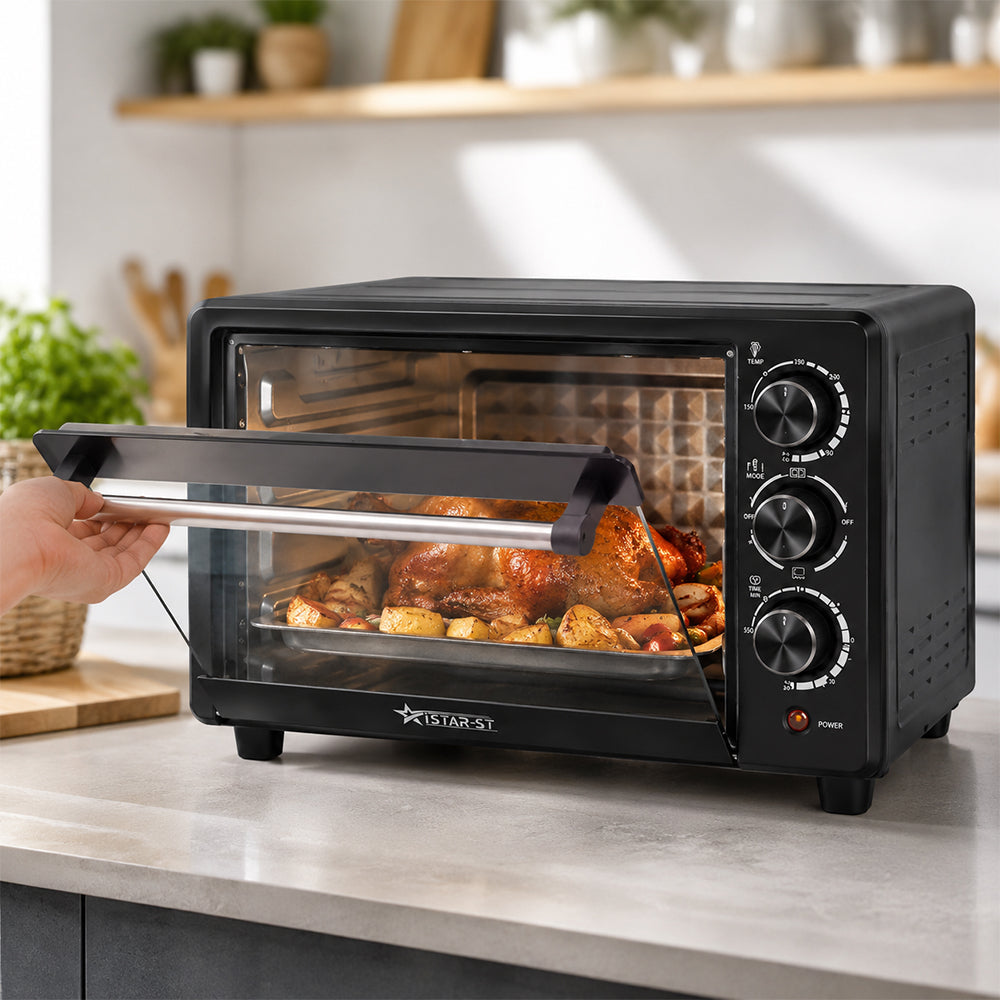 iStar-ST 56L Toaster Oven with Adjustable Temperature Control - Black