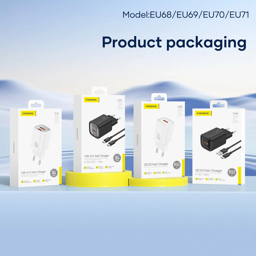 FONENG EU68 18W USB-A QC3.0 Fast Wall Charger