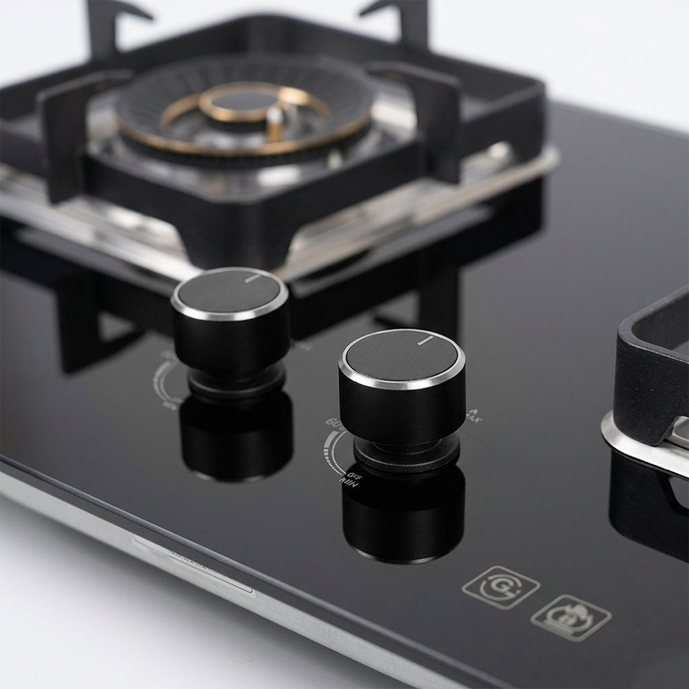 XMY 2-Burner Tempered Glass Gas Stove – RH-6007 Super-Slim Whirlwind Burner