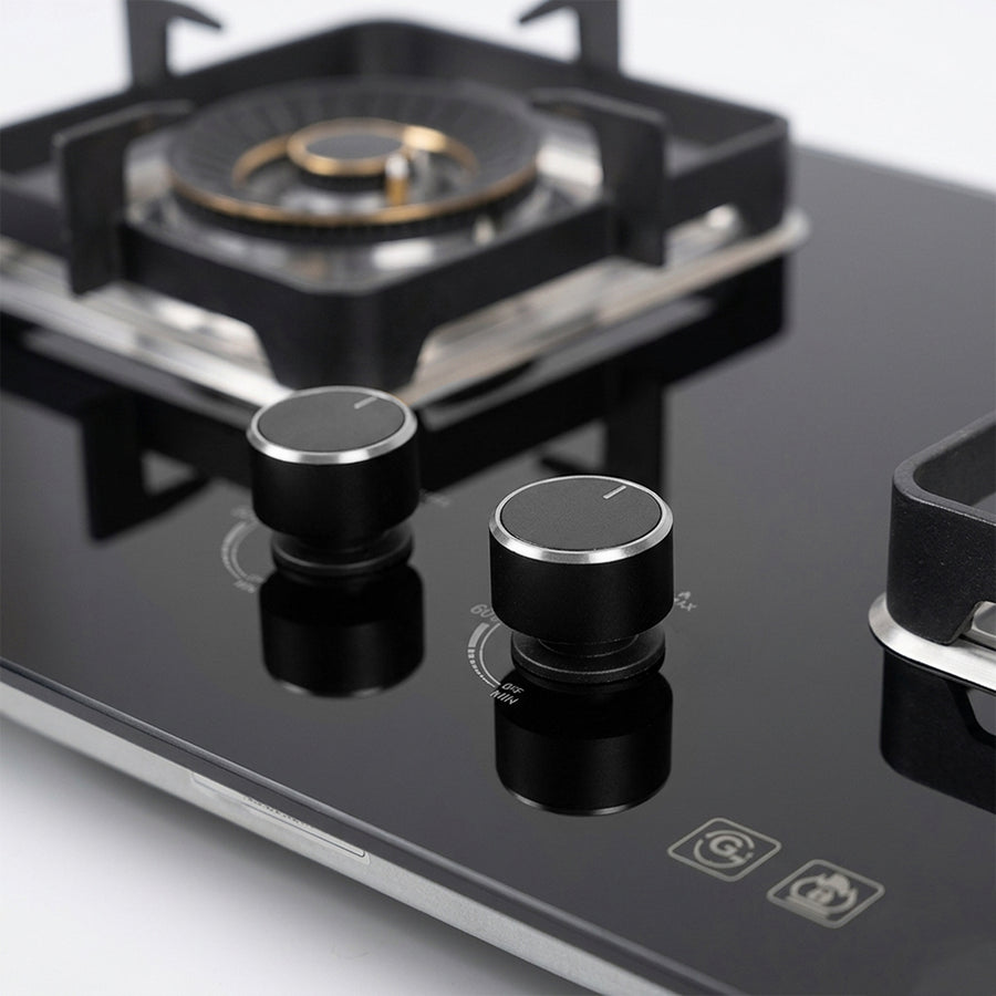 XMY 2-Burner Tempered Glass Gas Stove – RH-6007 Super-Slim Whirlwind Burner