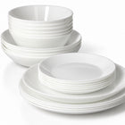 24-Piece White Opal Glass Dinnerware