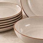 18-Piece Natural Speckled Porcelain Dinnerware Set