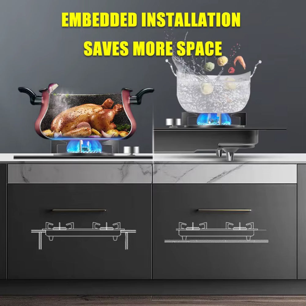 XMY 2 Burner Stainless Steel Built-In Gas Hob Gas Stove