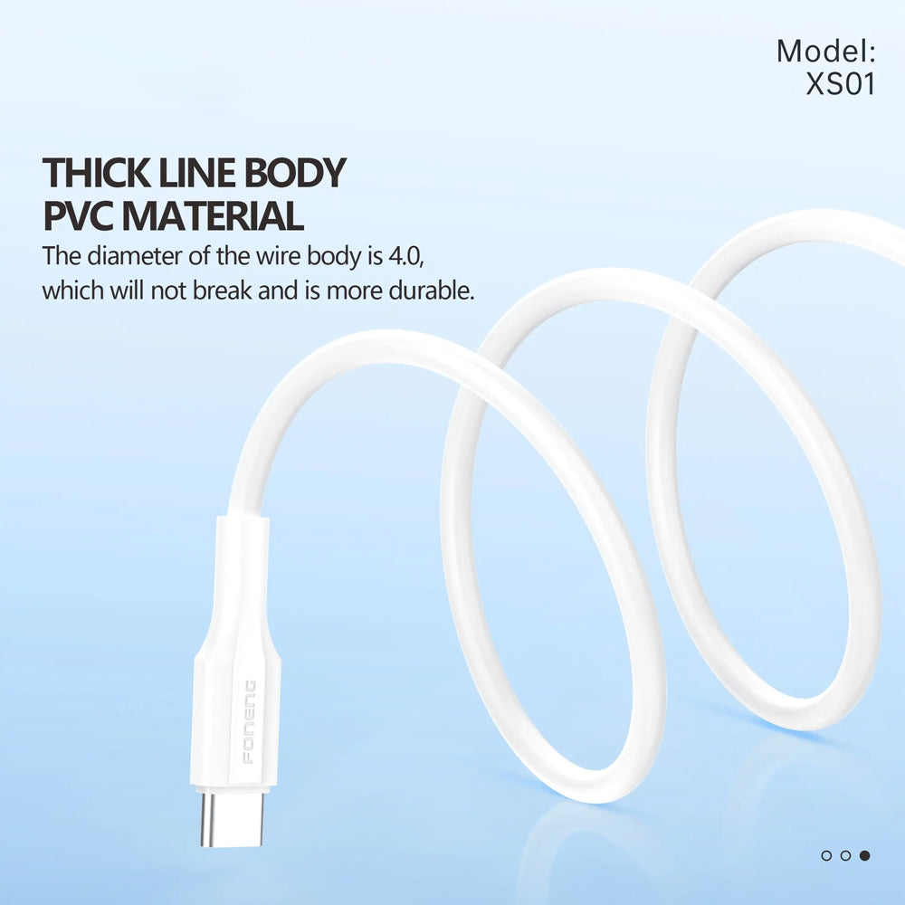 FONENG XS01 1m 27W Fast Charging Cable – Type-C / Lightning / Micro
