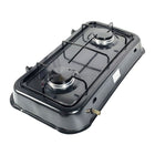 Aruif 2-Burner Porcelain Gas Stove – 59cm Double Burner High-Efficiency Cooker