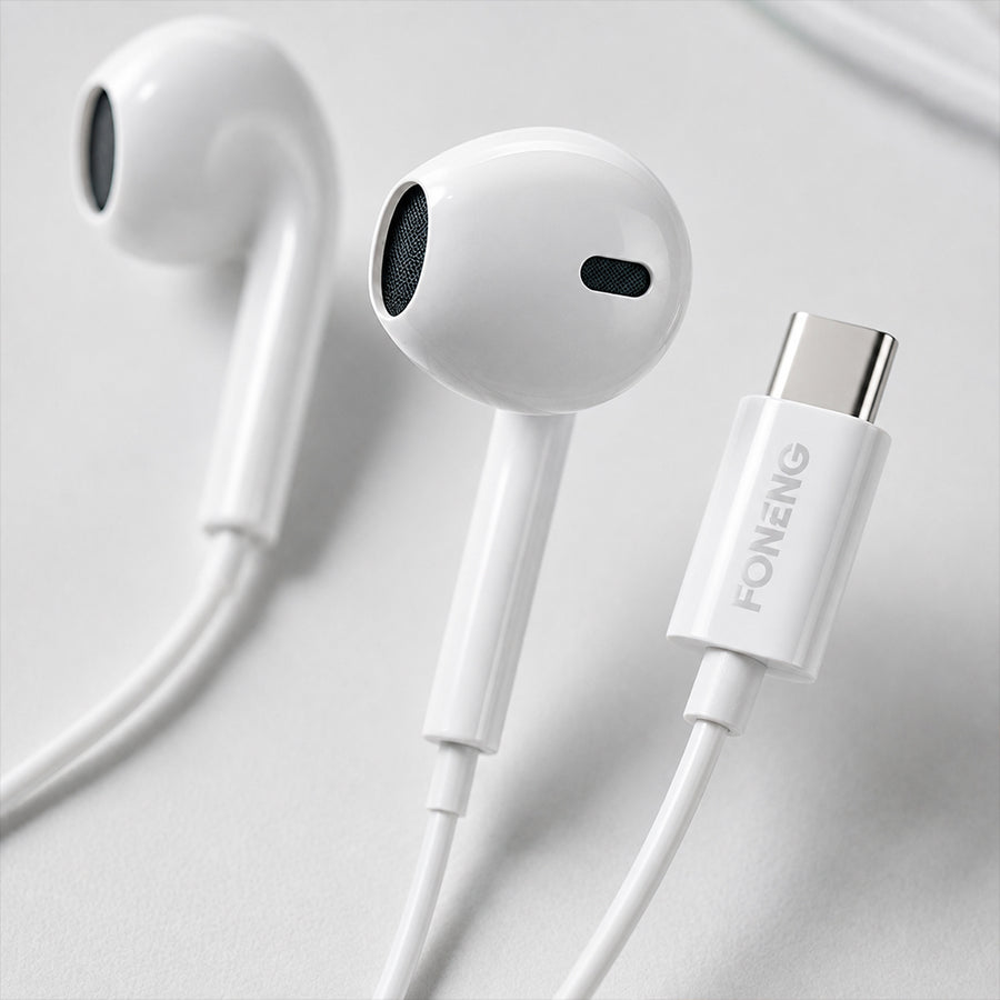 FONENG T36 Type-C Half In-Ear Wired Earphones