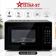 iStar-ST 20L Digital Microwave Oven 700W with Defrost Function - Black