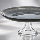 Smoky Grey Glass Pedestal Cake Stand - 28cm