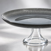 Smoky Grey Glass Pedestal Cake Stand - 28cm