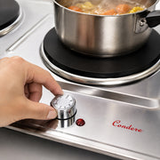 Condere Double Hot Plate Electric Stove with Adjustable Heat Controls