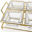 5-Piece Glass Serving Bowl Set with Metal Stand - 250ml