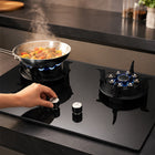 XMY 2-Burner Tempered Glass Built-In LPG Gas Hob - Black