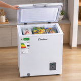 Condere 95L Compact Chest Freezer with Top-Opening Lid - White