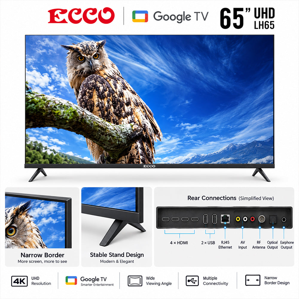 ECCO 65-Inch 4K UHD Google Smart TV