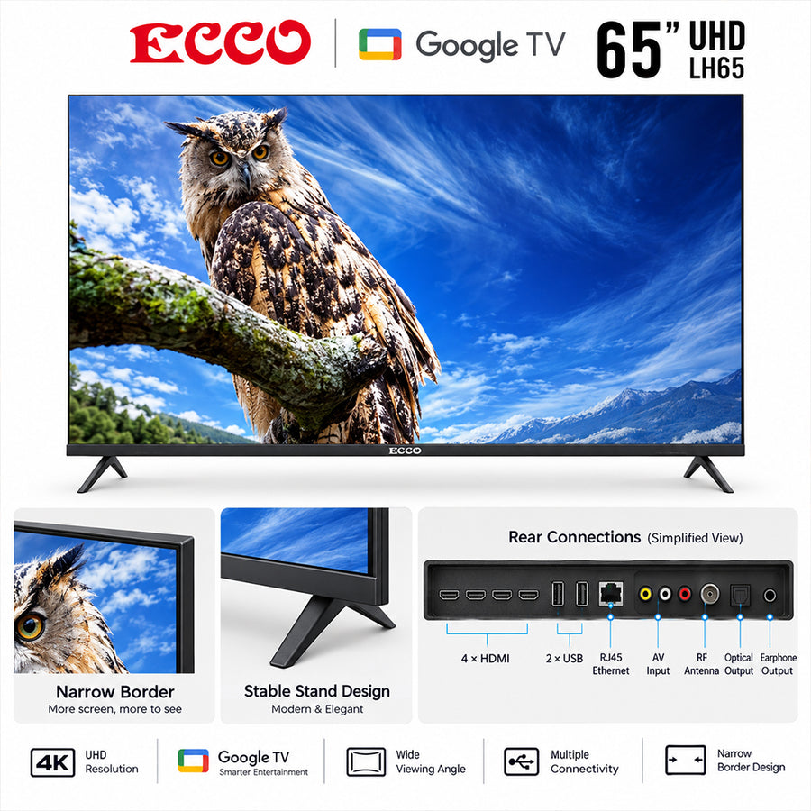 ECCO 65-Inch 4K UHD Google Smart TV