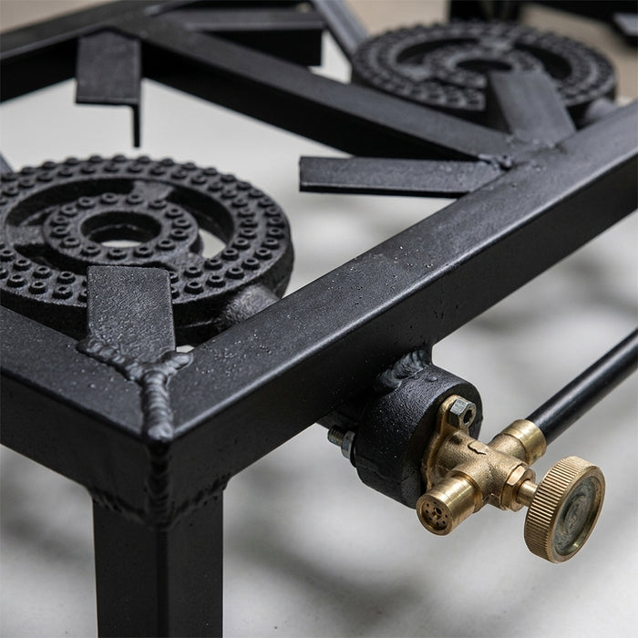 3-Burner Catering Gas Stove with Heavy-Duty Boiling Rings