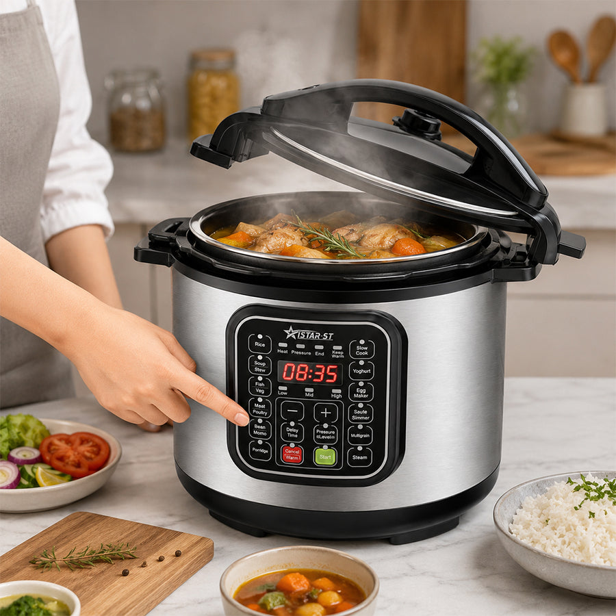 iStar-ST 5L Digital Electric Pressure Cooker with 12 Cooking Functions