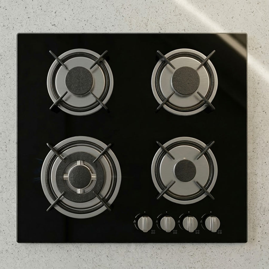 XMY Built-In Tempered Glass 4-Burner Gas Stove