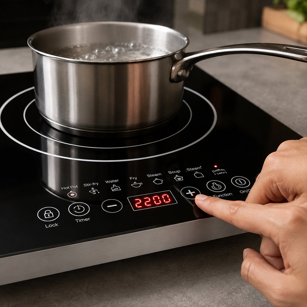 Condere Double Burner Induction Cooktop with Touch Controls