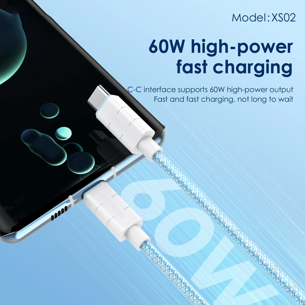 FONENG XS02 1.2m Braided Fast Charging Cable 60W / PD27W