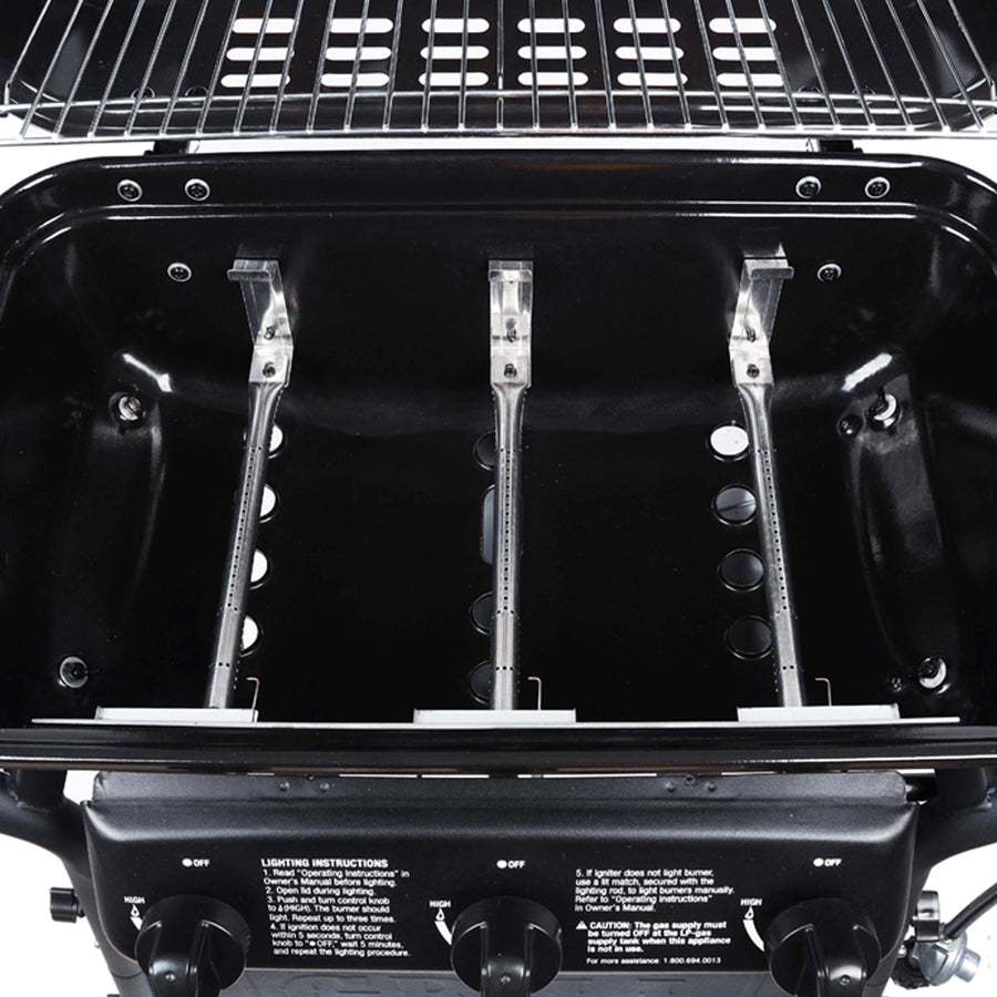 3-Burner Gas Grill with Precision Heat Monitoring – Mobile Outdoor BBQ