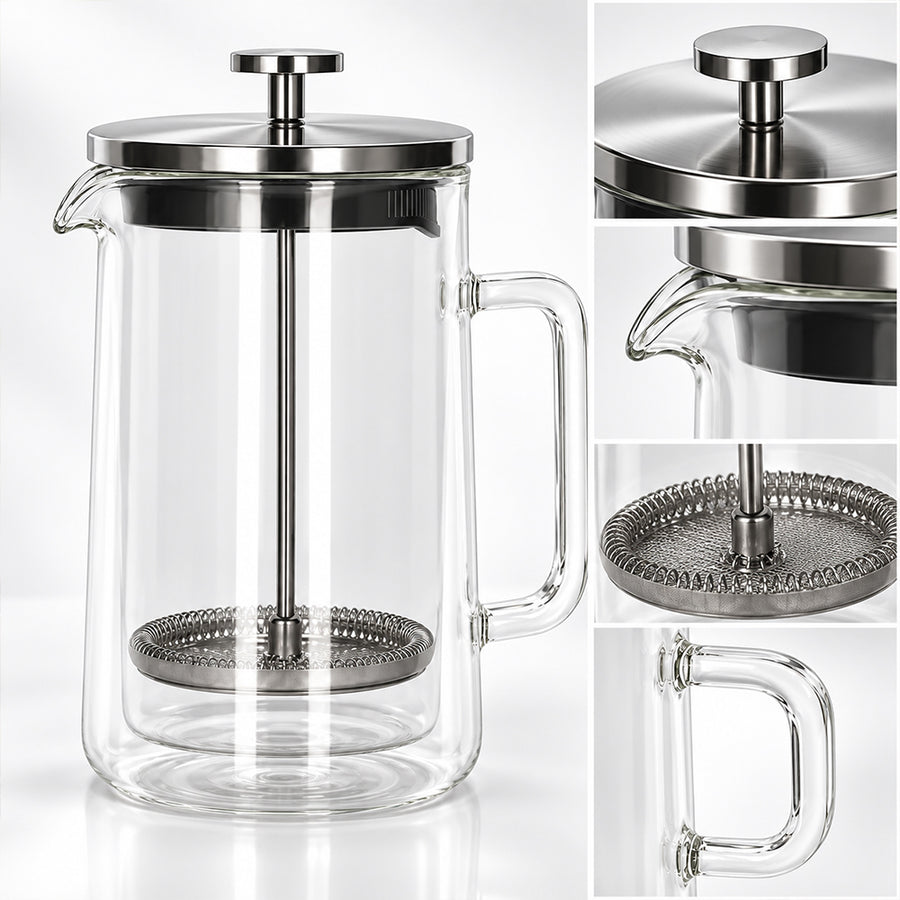 Glass French Press Coffee & Tea Maker - 1000ml
