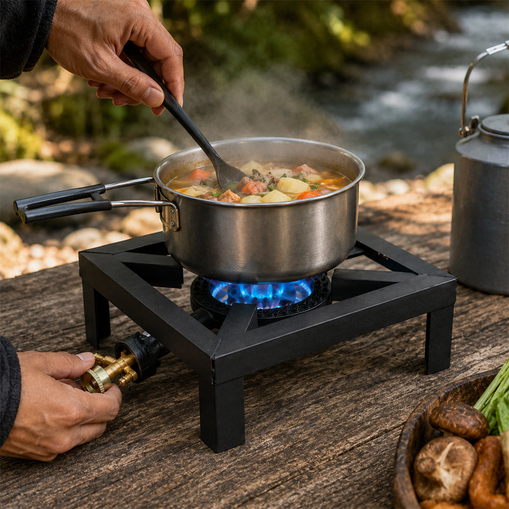 Single Large Catering Gas Burner with Heavy-Duty Boiling Ring