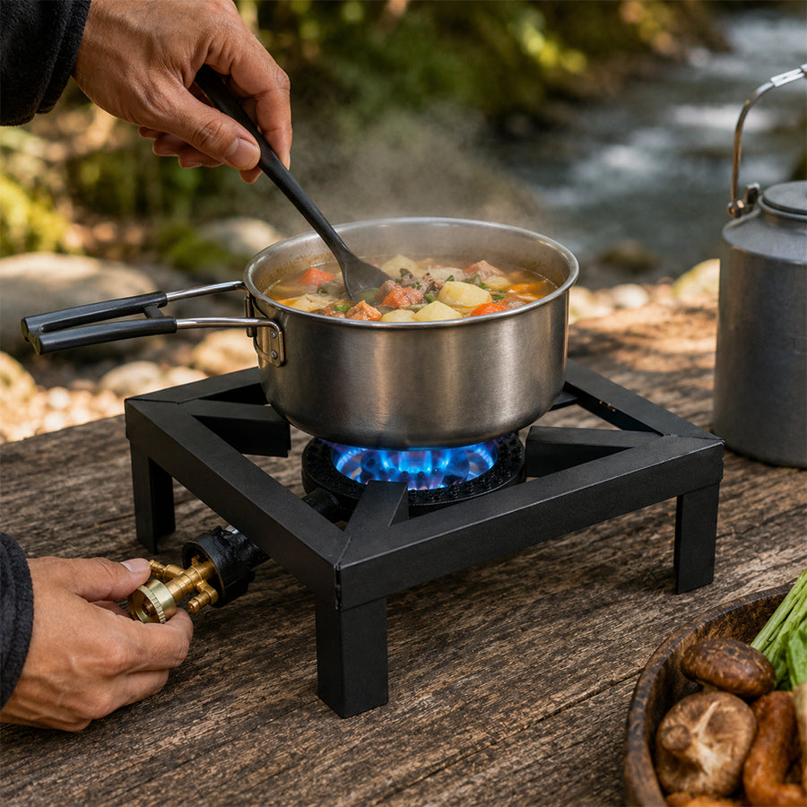 Single Large Catering Gas Burner with Heavy-Duty Boiling Ring