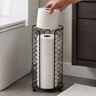 Freestanding Toilet Paper Roll Holder with Storage Stand - Black